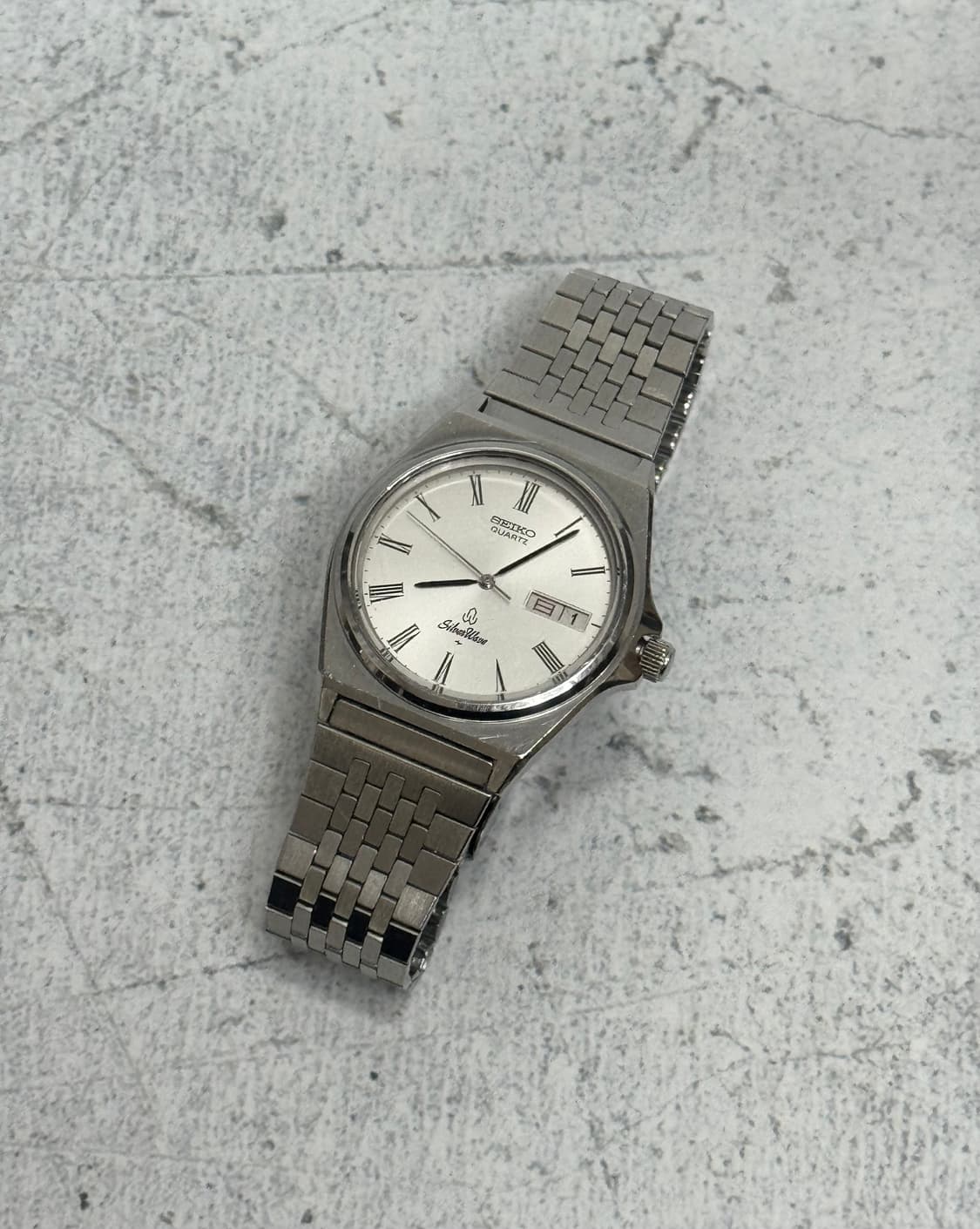 90s 빈티지 세이코 실버웨이브 로마인덱스 쿼츠 상품이미지1