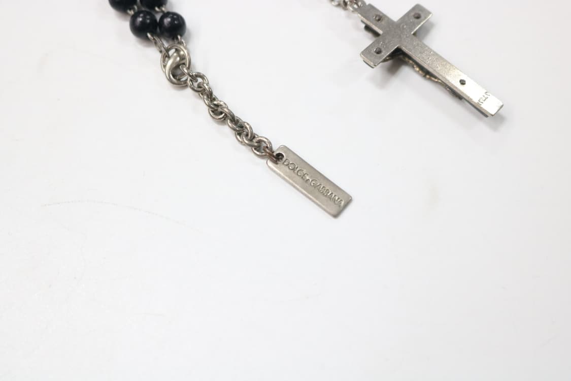 돌체앤가바나 빈티지 블랙 우드 비드 로자리 목걸이 상품이미지5