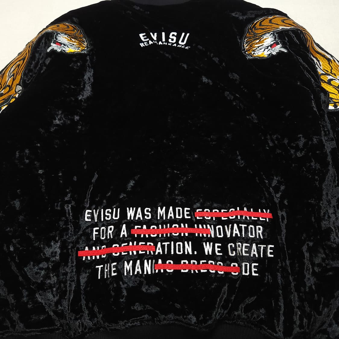 [100] 에비수 호랑이 자수 벨벳 자켓 (~105)  상품이미지4