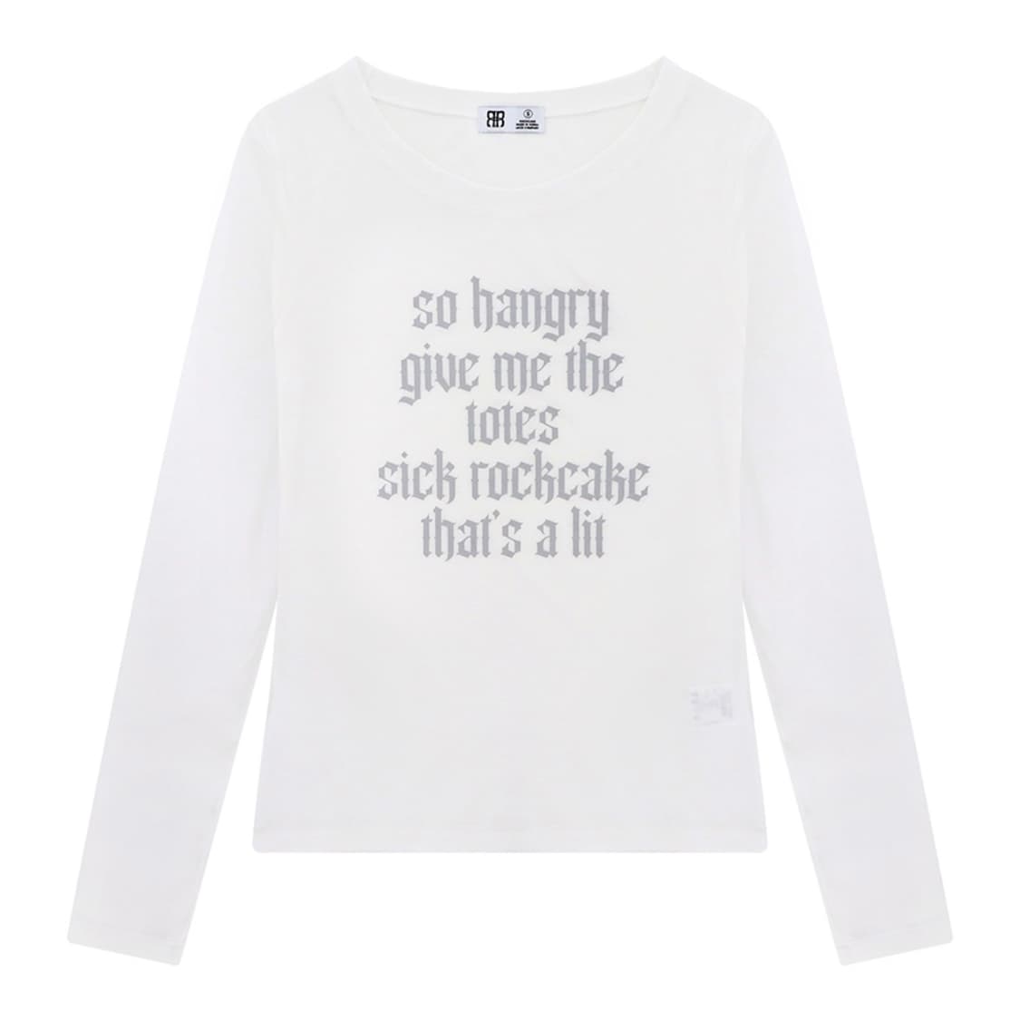 락케이크 Rockcake Funk Mesh Top Ivory 롱슬리브 상품이미지1