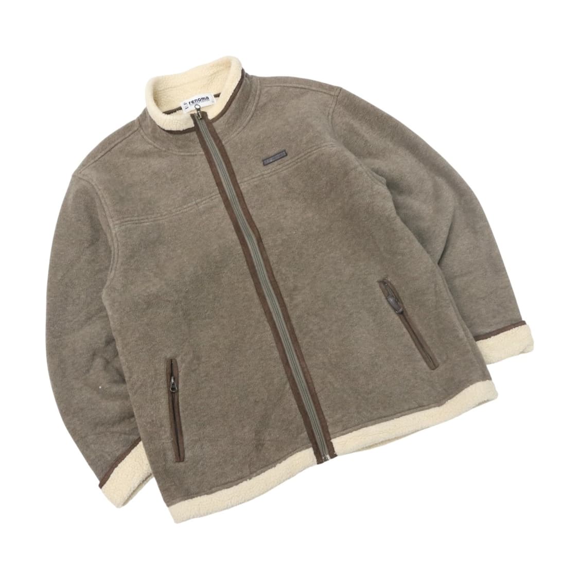 레노마 넥라인 양털 보아 퍼 배색 플리스 자켓 상품이미지1