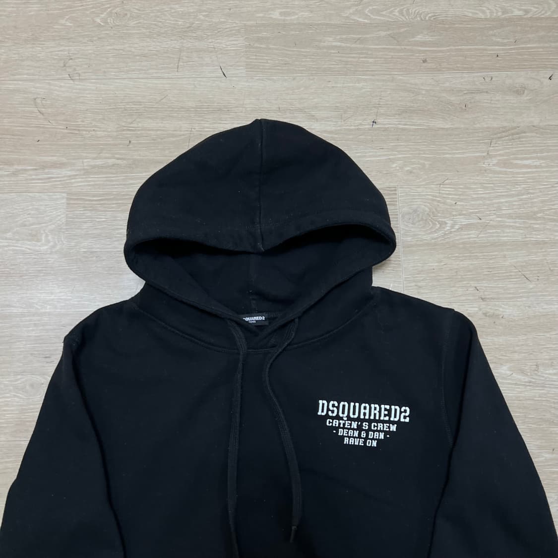 디스퀘어드2 남성 로고 프린팅 기모 후드티 [블랙] M/95 상품이미지2