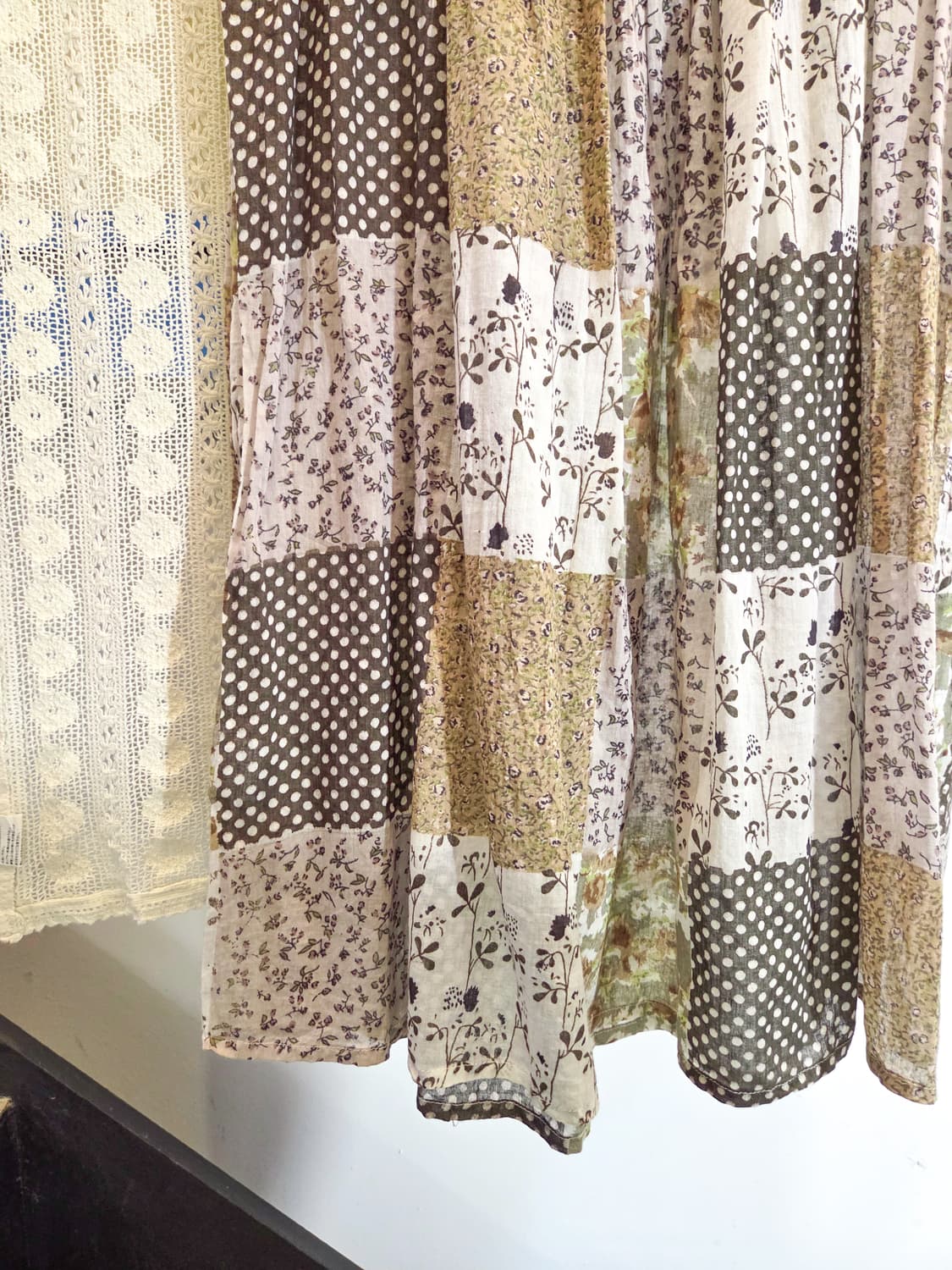 패치워크 패턴 민소매 원피스 상품이미지3