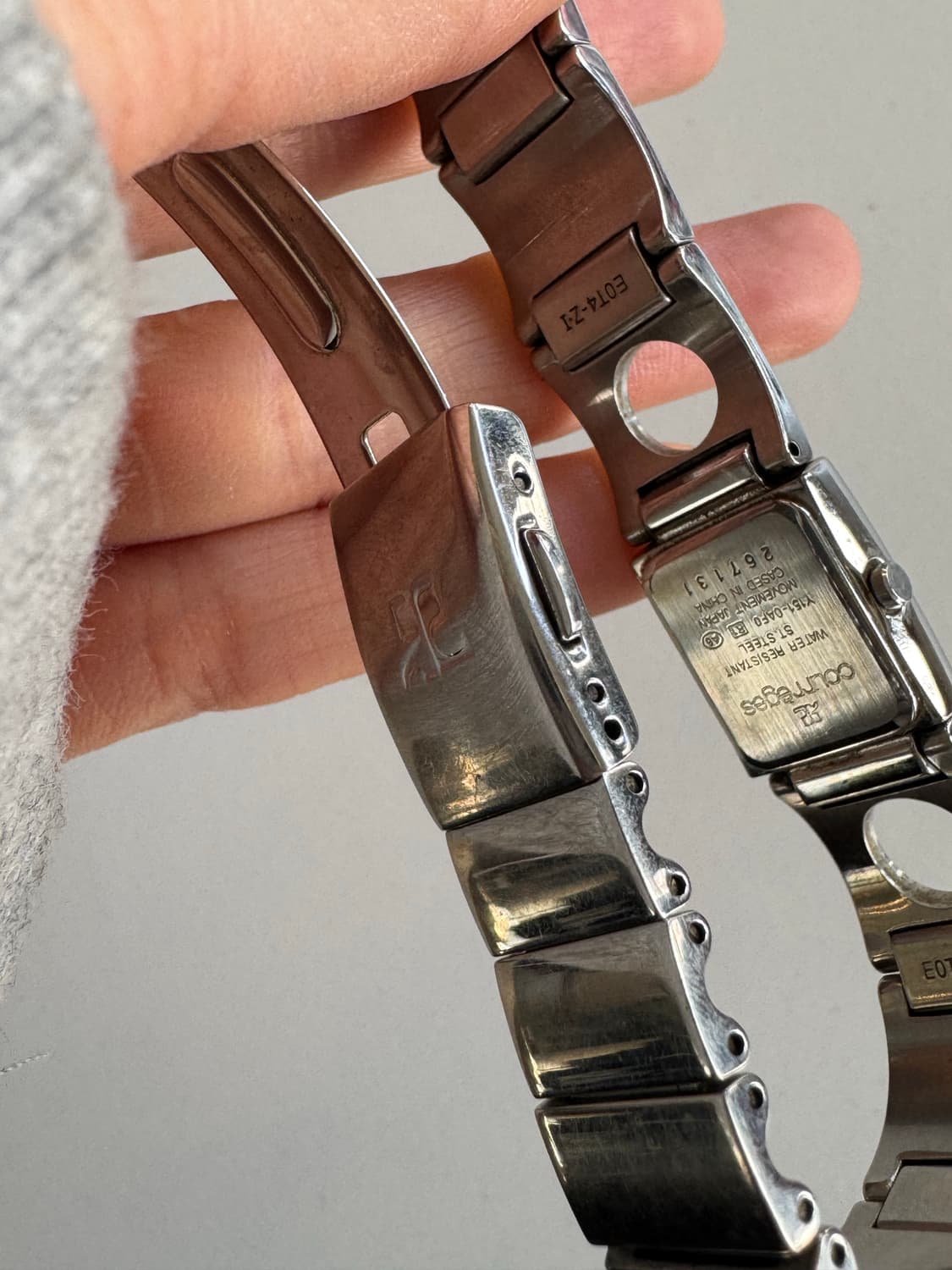 쿠레쥬 (Courrèges) 실버 스퀘어 링크 시계 상품이미지5