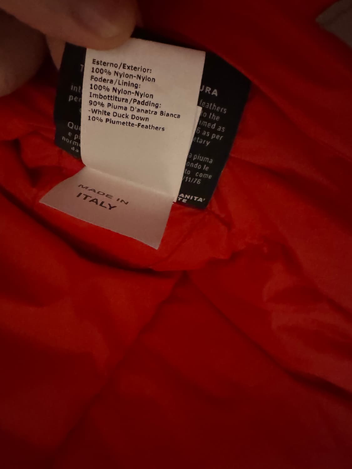 히스토릭리서치 레드 컬러 화이트 덕다운 패딩 상품이미지5