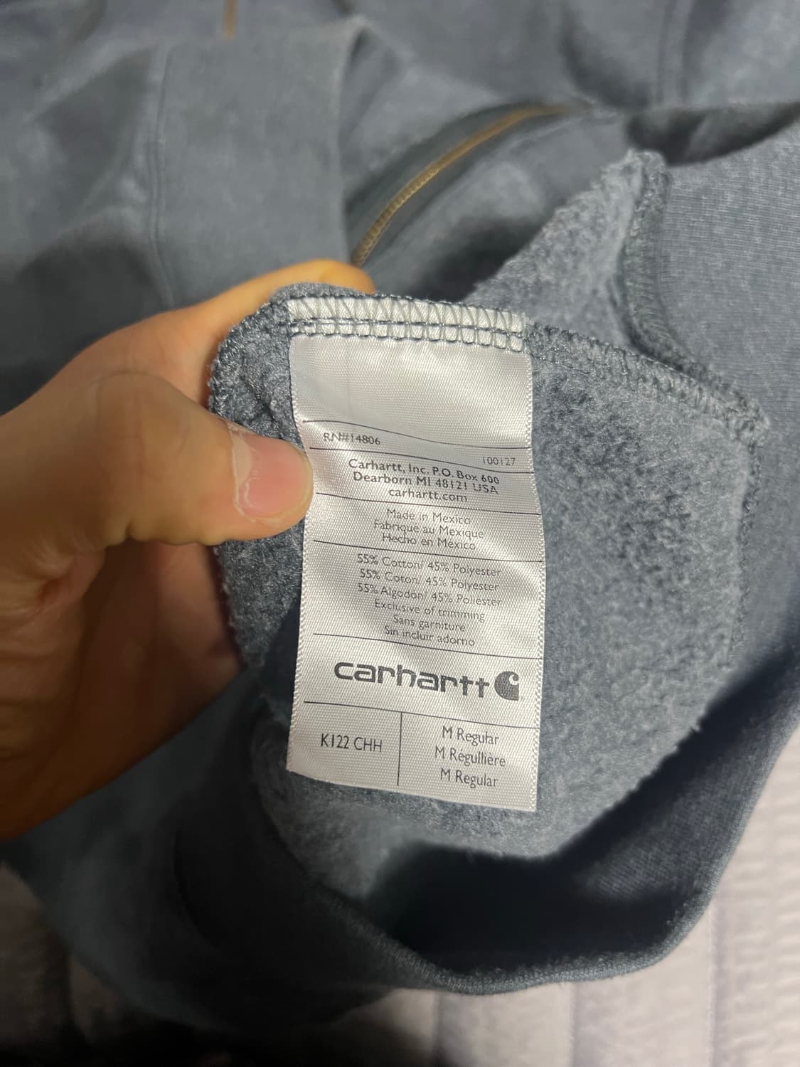 칼하트 후드집업 M 차콜 상품이미지5