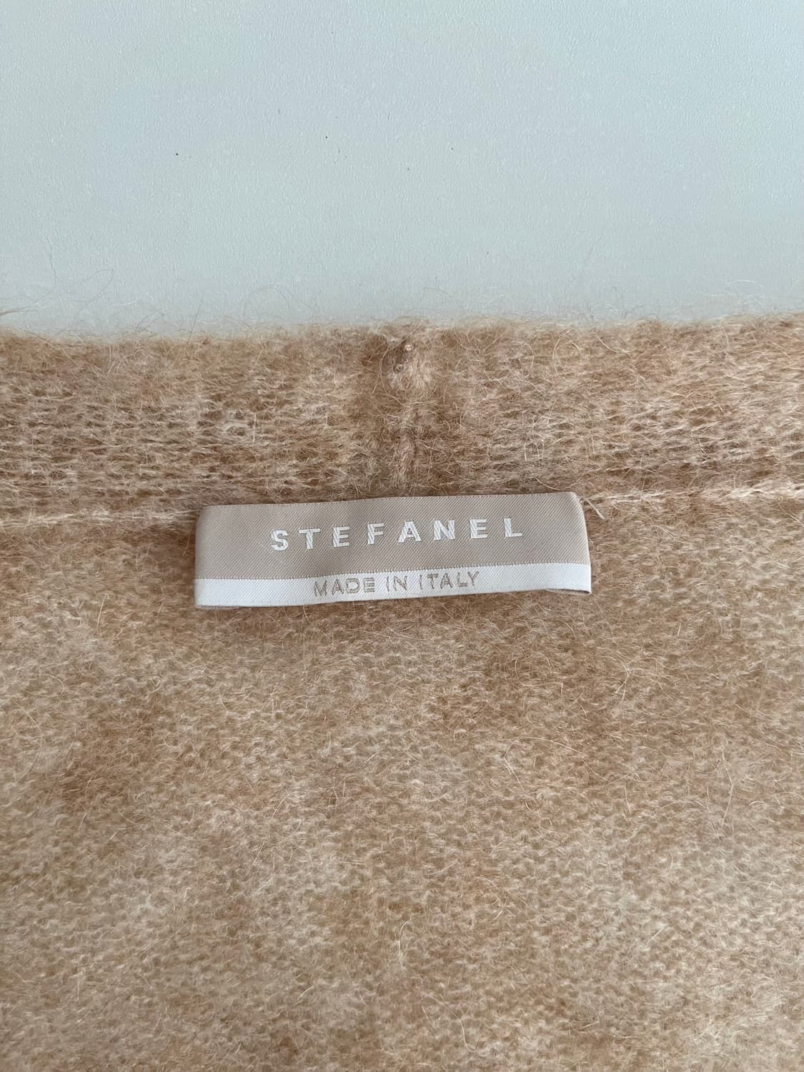 M) 스테파넬 STEFANEL 모헤어 롱 가디건 베이지 상품이미지5