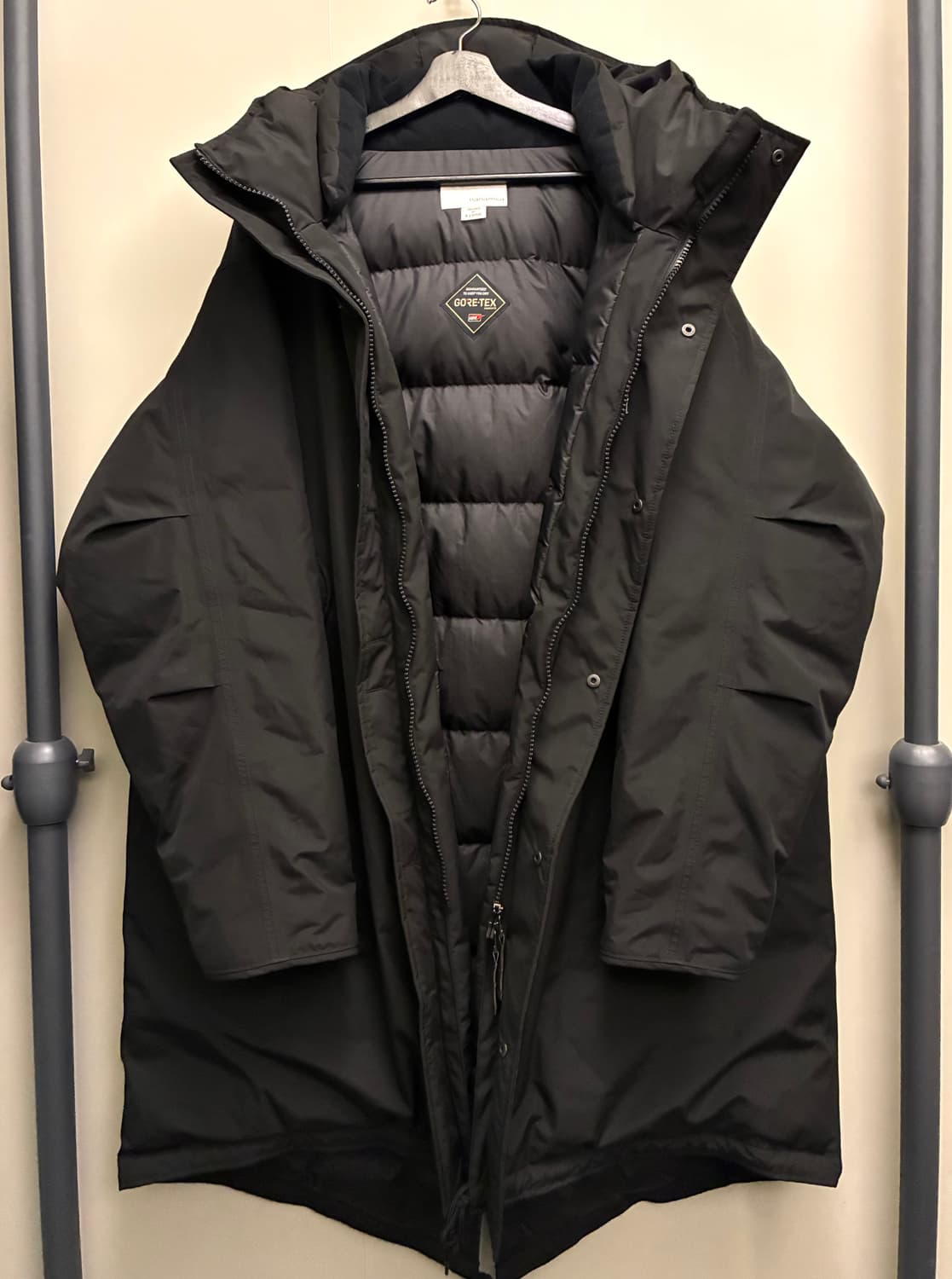 (XL/110)22fw 나나미카 고어텍스 롱 다운 코트 블랙 패딩 상품이미지8