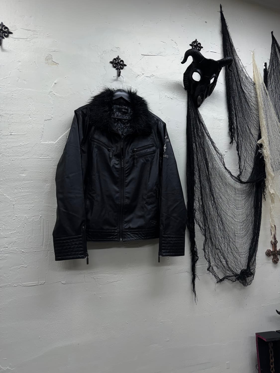 Diviner vkei trimming fur leather jacket 상품이미지1