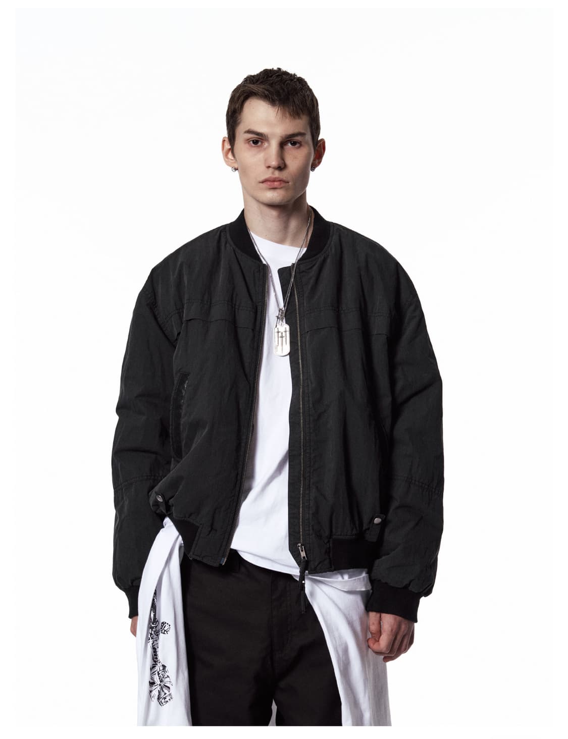 Etce WASHED BOMBER JACKET (BLACK)  상품이미지1