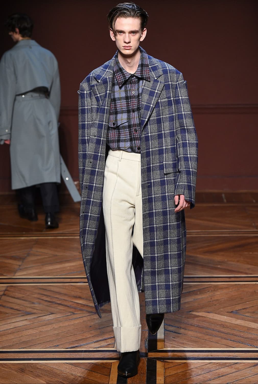 (50) 우영미 18FW 블루 체크 코트 상품이미지1