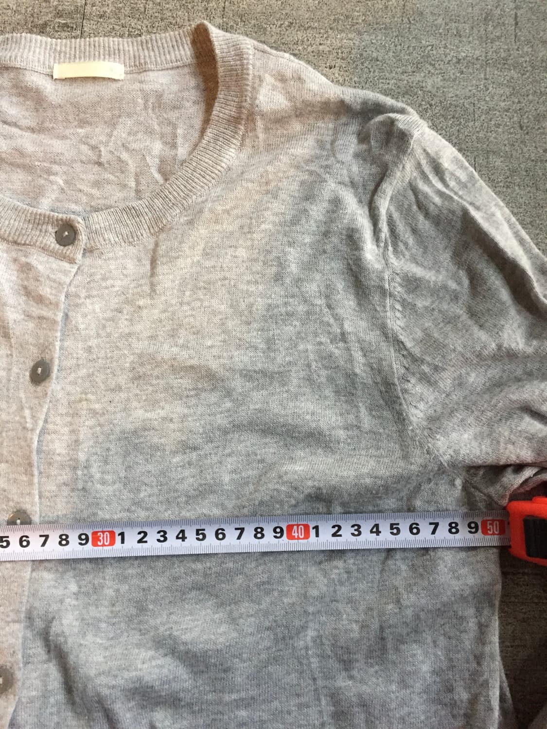 일본빈티지 올드스쿨아메카지 라운드넥 니트가디건 그레이 상품이미지2