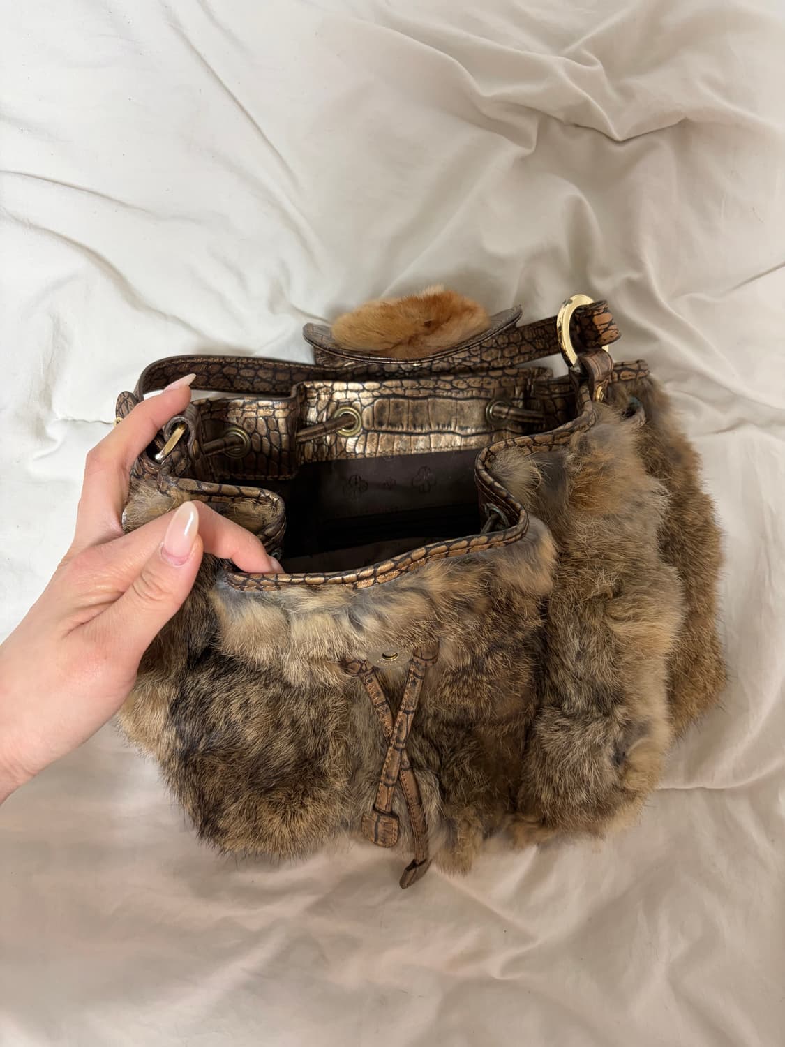 빈티지 퍼 복조리 핸드백 y2k 갸루 상품이미지4