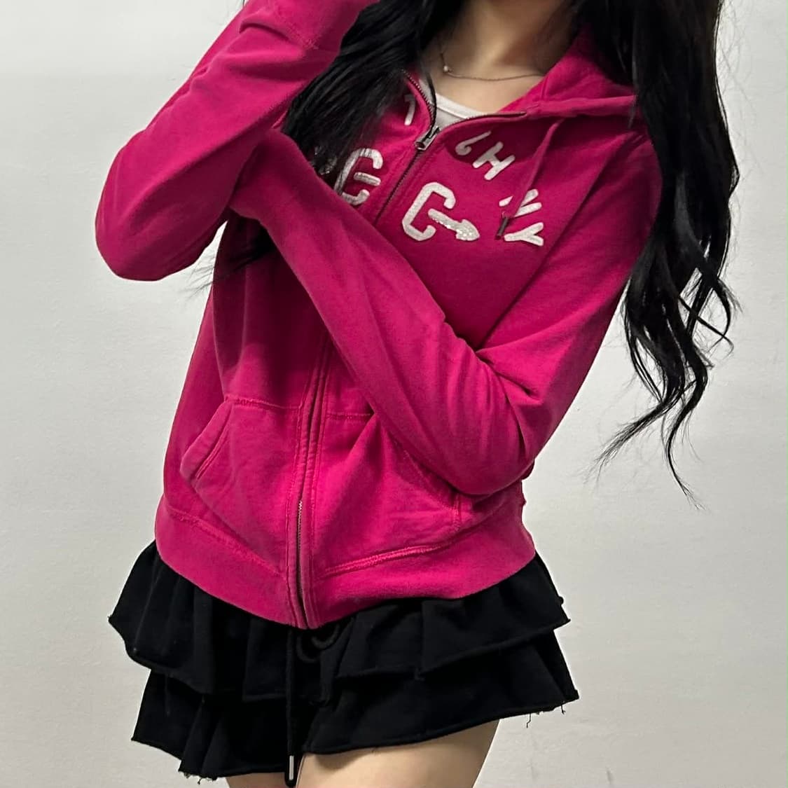 아베크롬비 y2k 여리핏 러블리힙 대대장 걸즈 후드집업 희귀져지(L) 상품이미지4