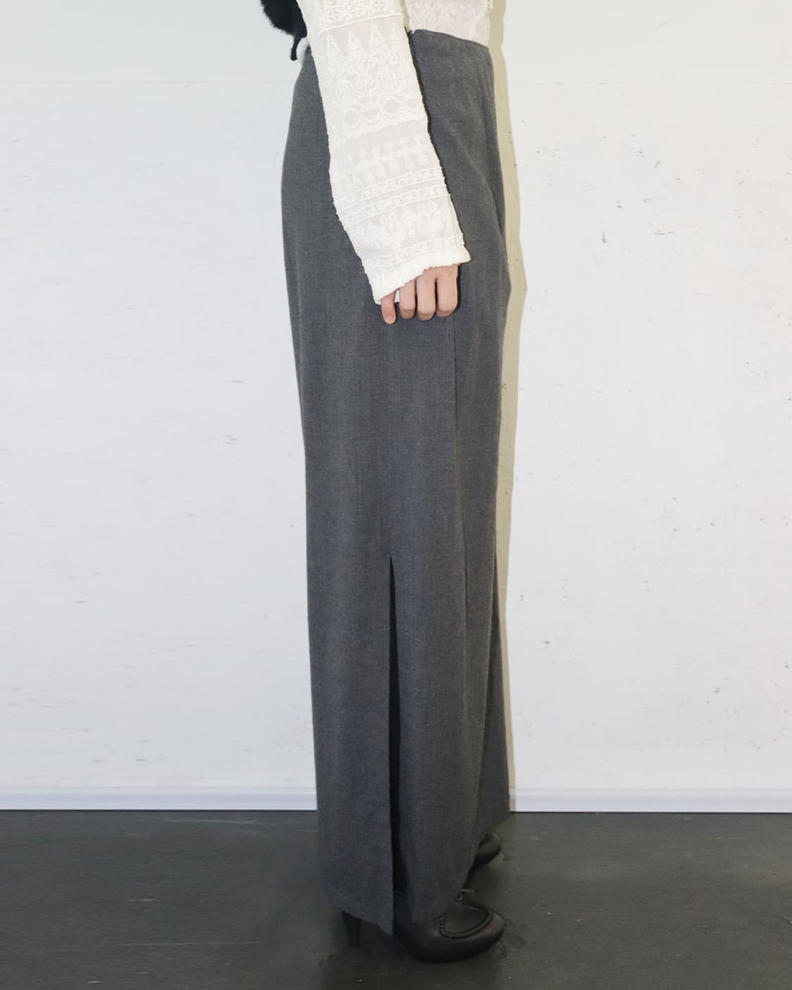 질 샌더 사이드 슬릿 울 스커트 상품이미지3