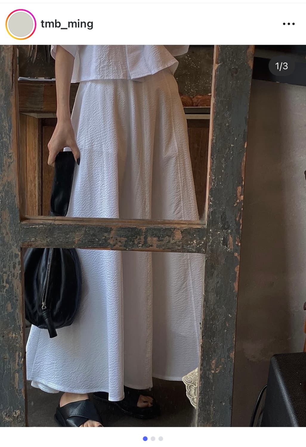 트리밍버드 moire 시어서커 스커트 차콜 상품이미지3