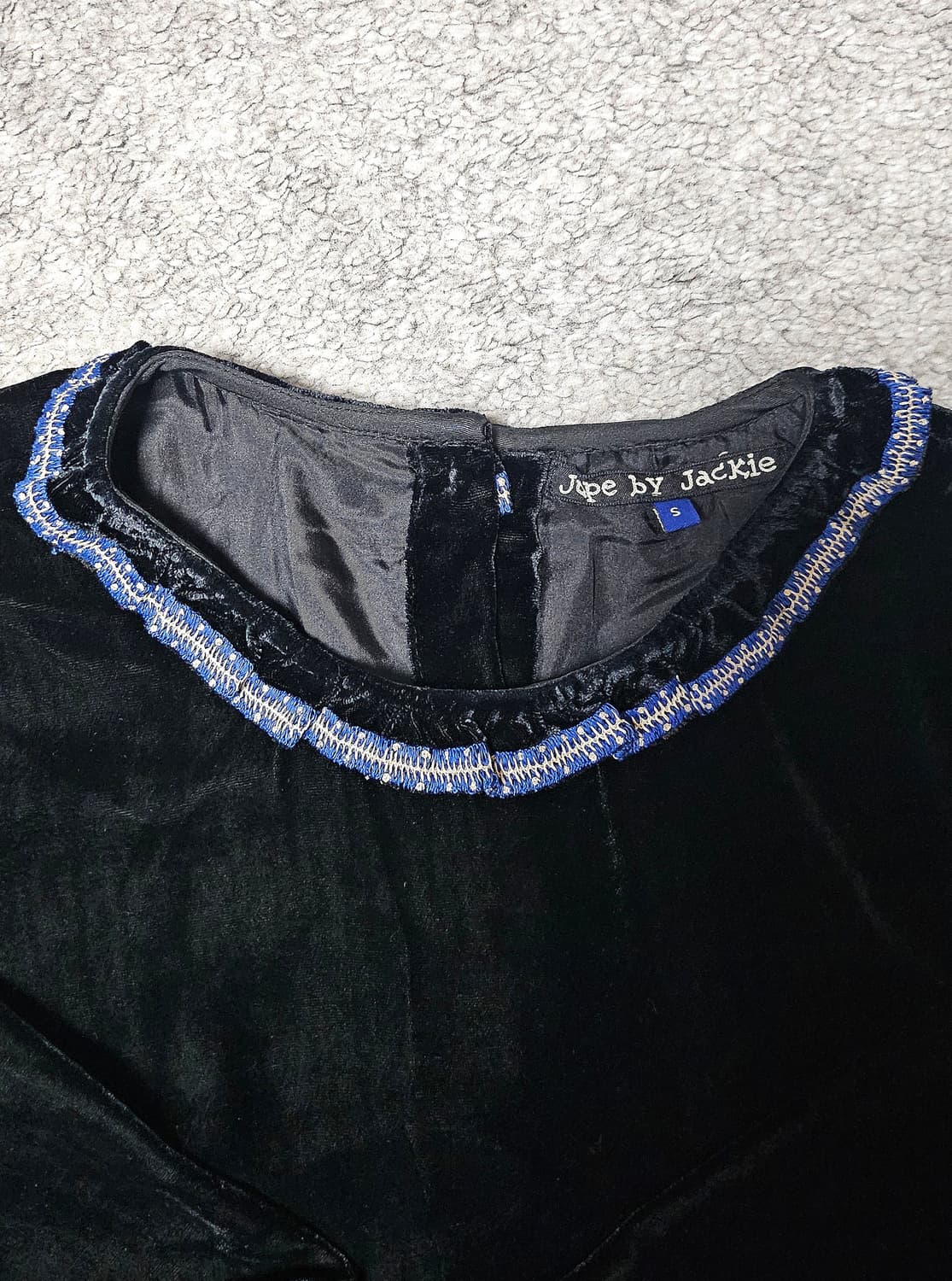 [미실착 새제품]Jupe by Jackie 실크 벨벳 자수 원피스 상품이미지2