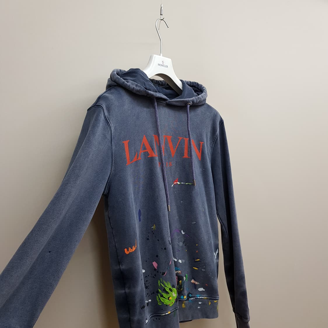 한섬 랑방 로고 페인팅 그래픽 후드 스웨트셔츠 100사이즈 상품이미지3