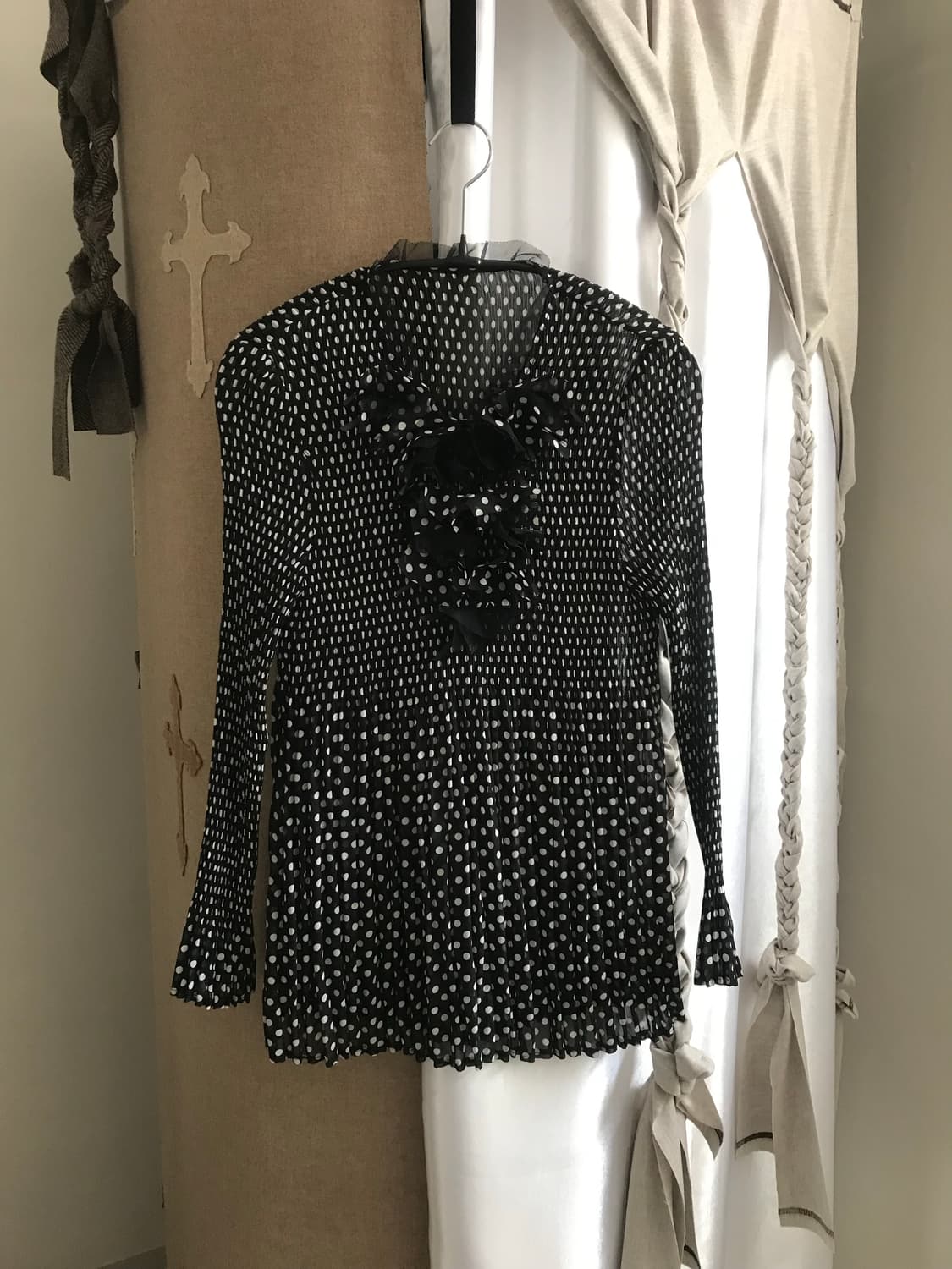 vintage dot pattern pleats top 상품이미지7