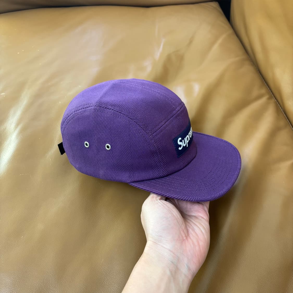 슈프림 캠프캡 모자 박스로고 퍼플 상품이미지3