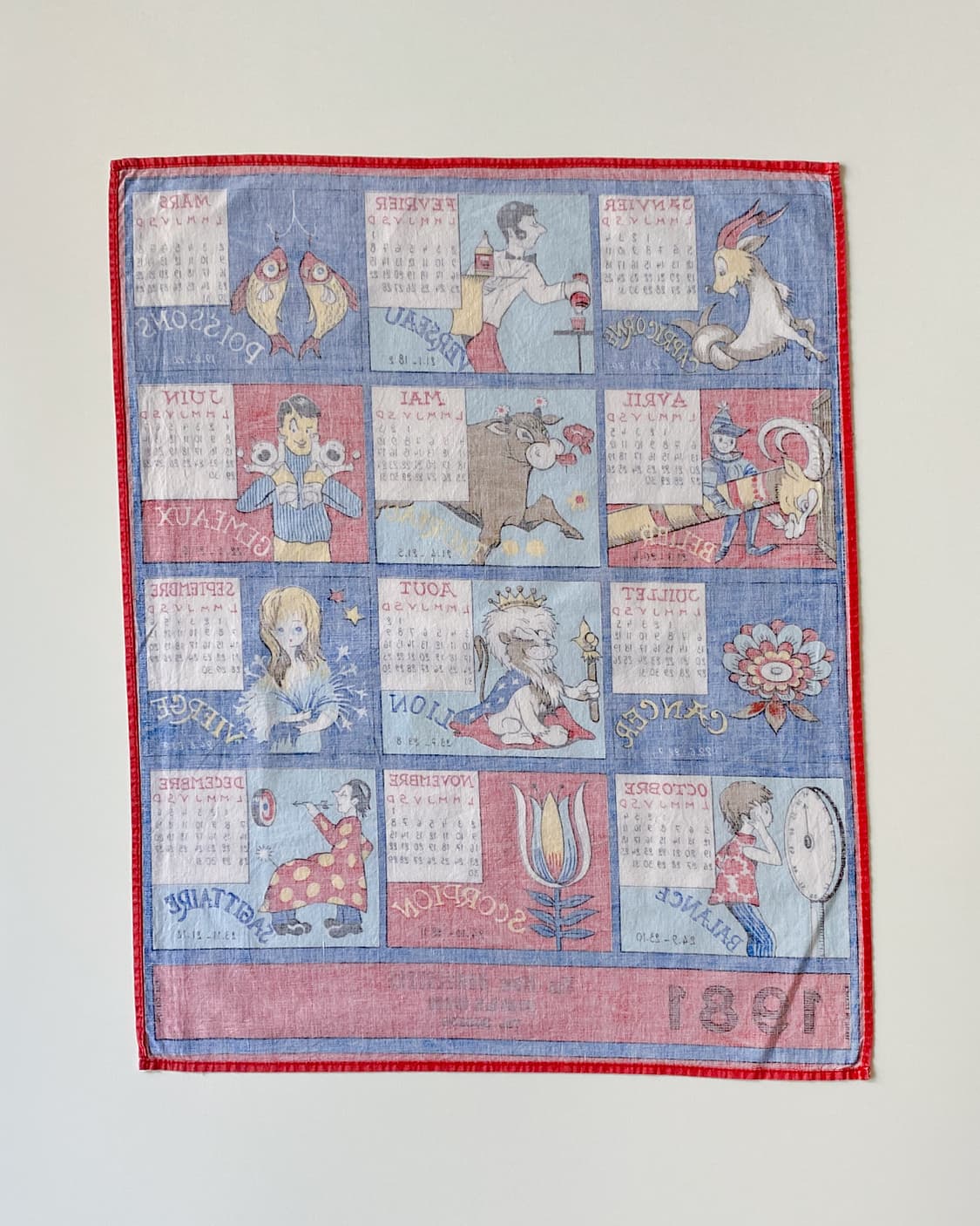 유럽 빈티지 캘린더 패브릭 (1981) 상품이미지3