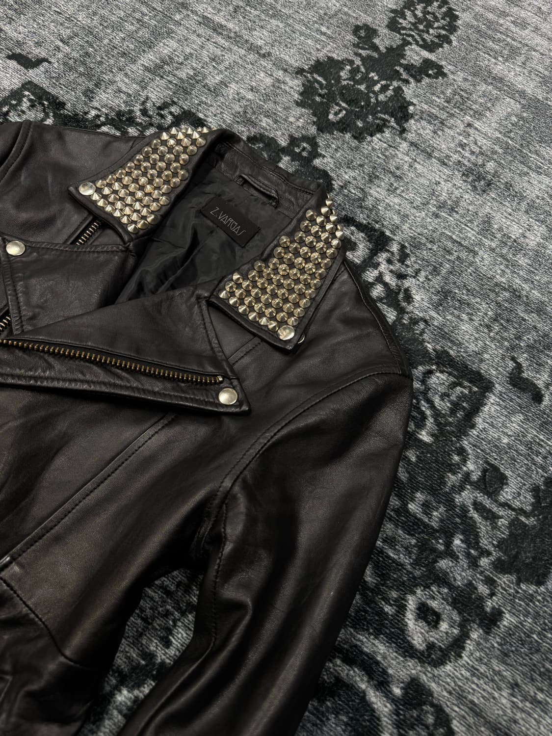 Zac vargas stud leather rider jacket 상품이미지3