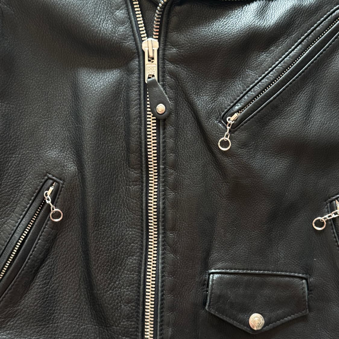 Schott 쇼트 가죽라이더 자켓 표기M (체감 100) 상품이미지2