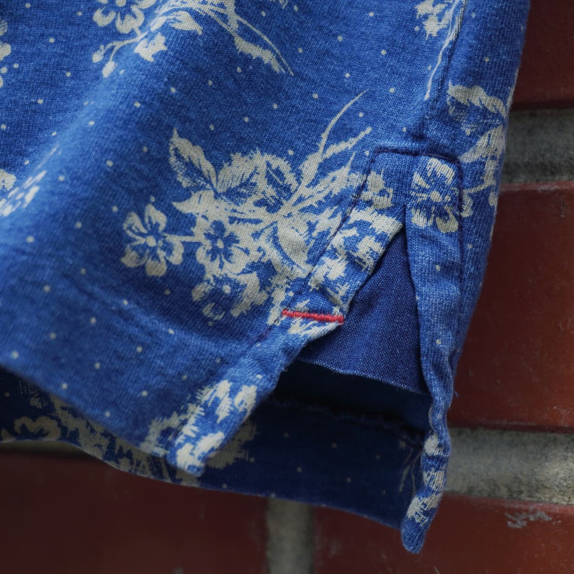 Indigo flower printed short sleeveshirt 상품이미지5