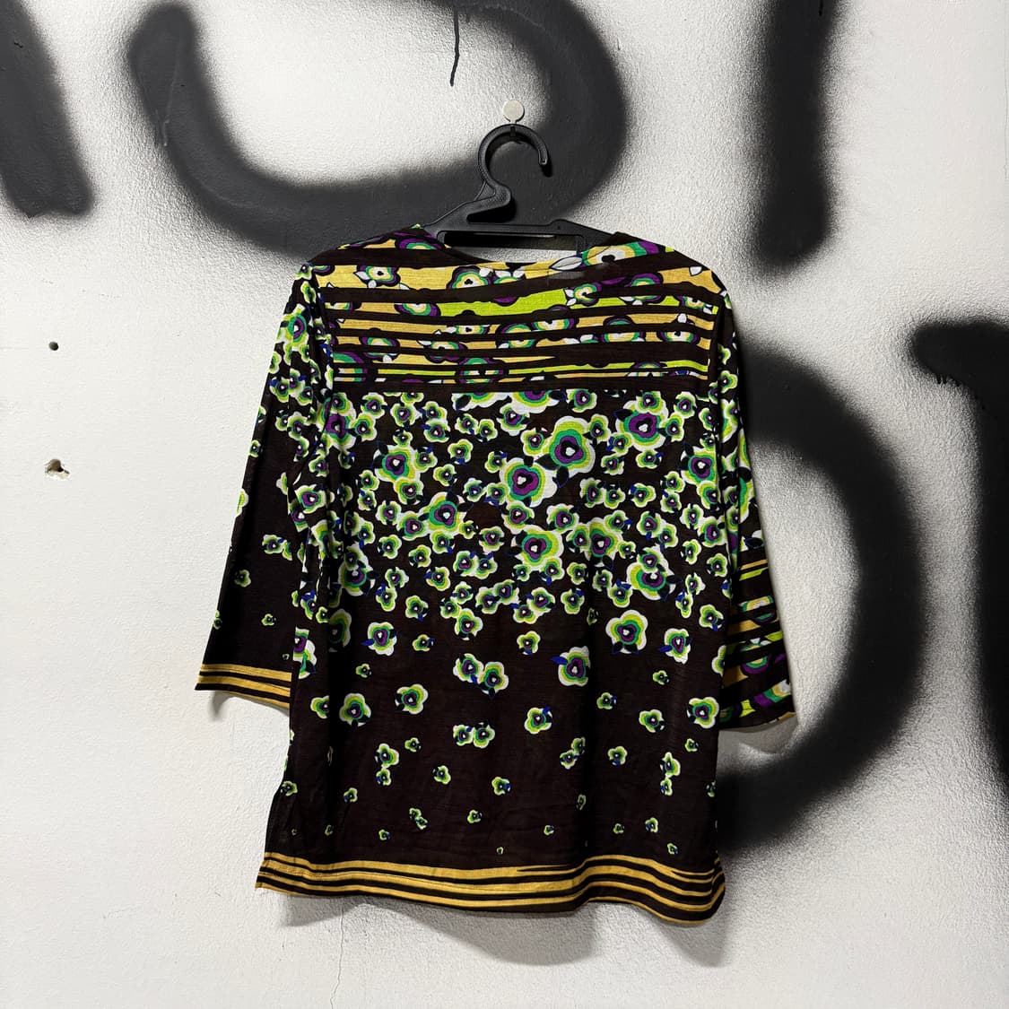 VTG 빈티지 모리하구미 플로럴 패턴 7부 블라우스 상품이미지2