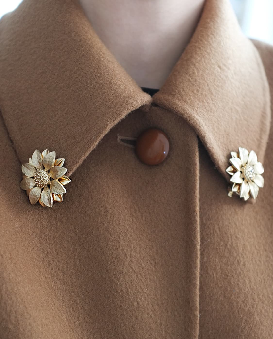 1960s 오버사이즈 꽃귀걸이 빈티지귀찌귀걸이  상품이미지2