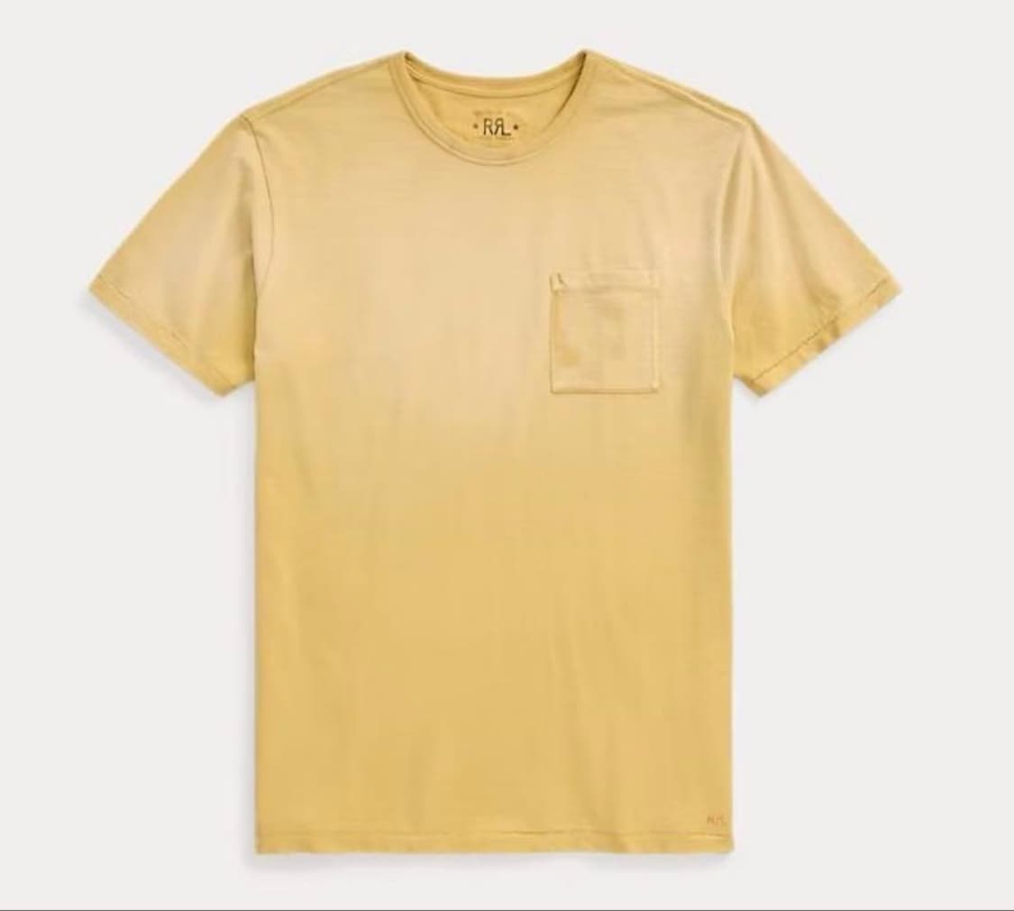 RRL 더블알엘 가먼트 다이 포켓 반팔 티셔츠 머스터드 옐로우 상품이미지1