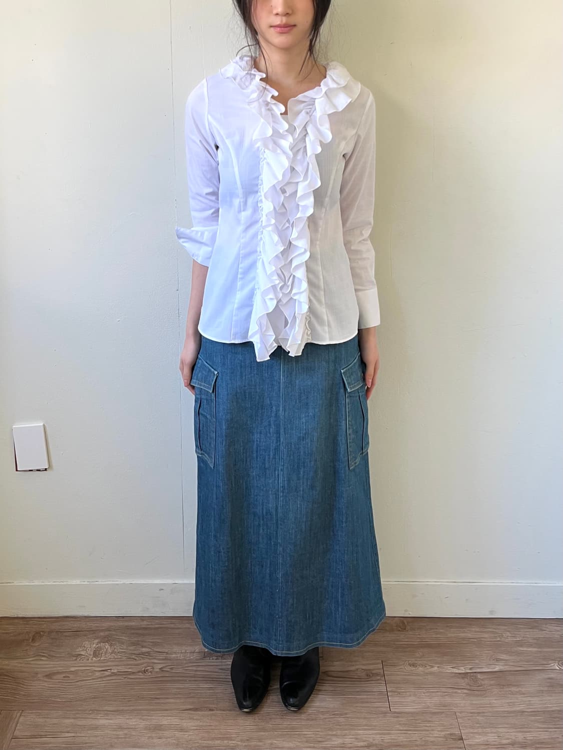 SHIRTS CODE 화이트 프릴 셔츠 상품이미지7