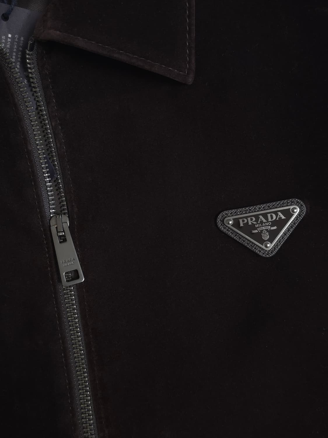 [XL] 프라다 벨벳 블루종 자켓 에보니 브라운 상품이미지4