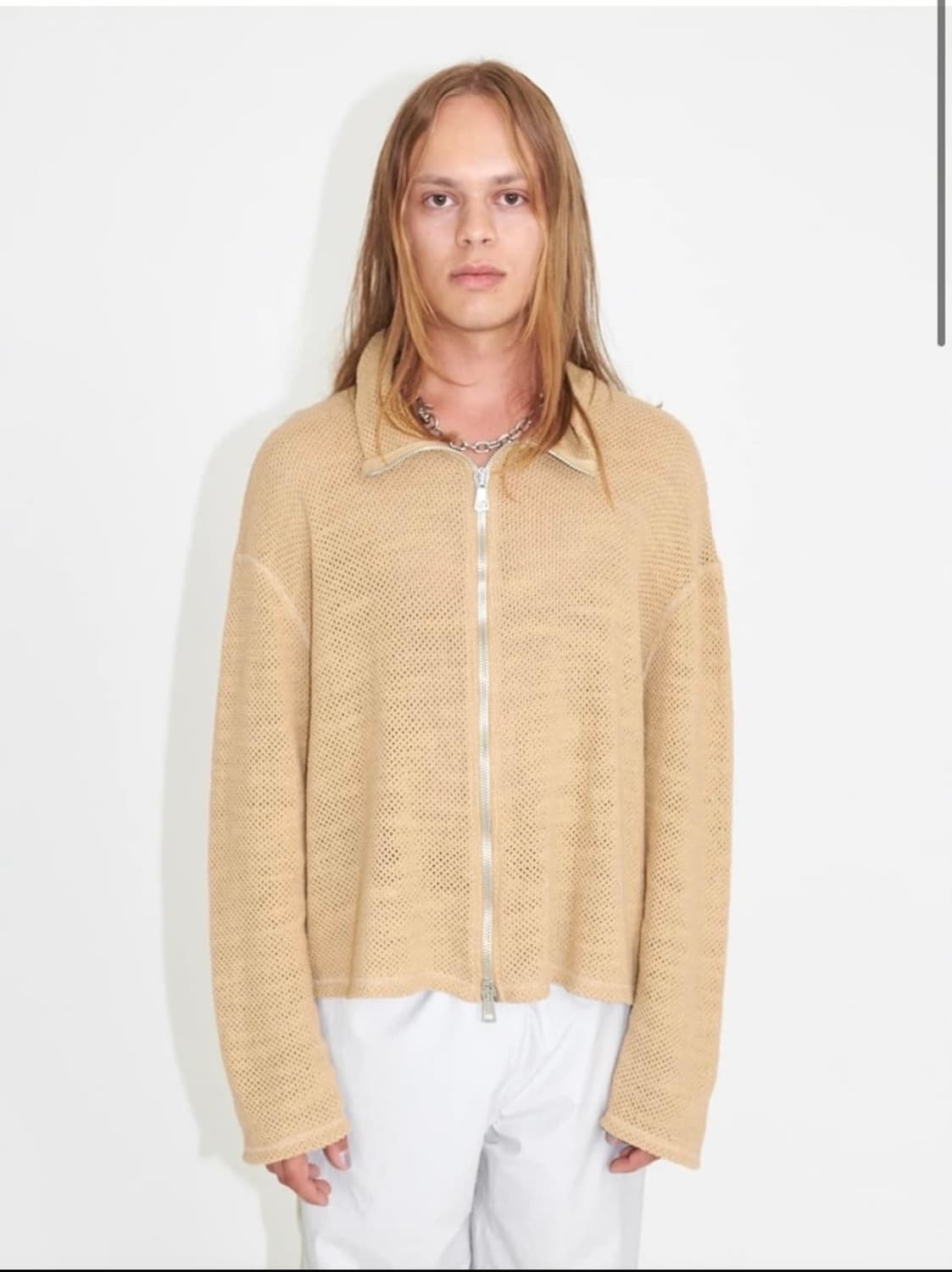 [46] 아워레가시 슈렁큰 집업 베이지 상품이미지1