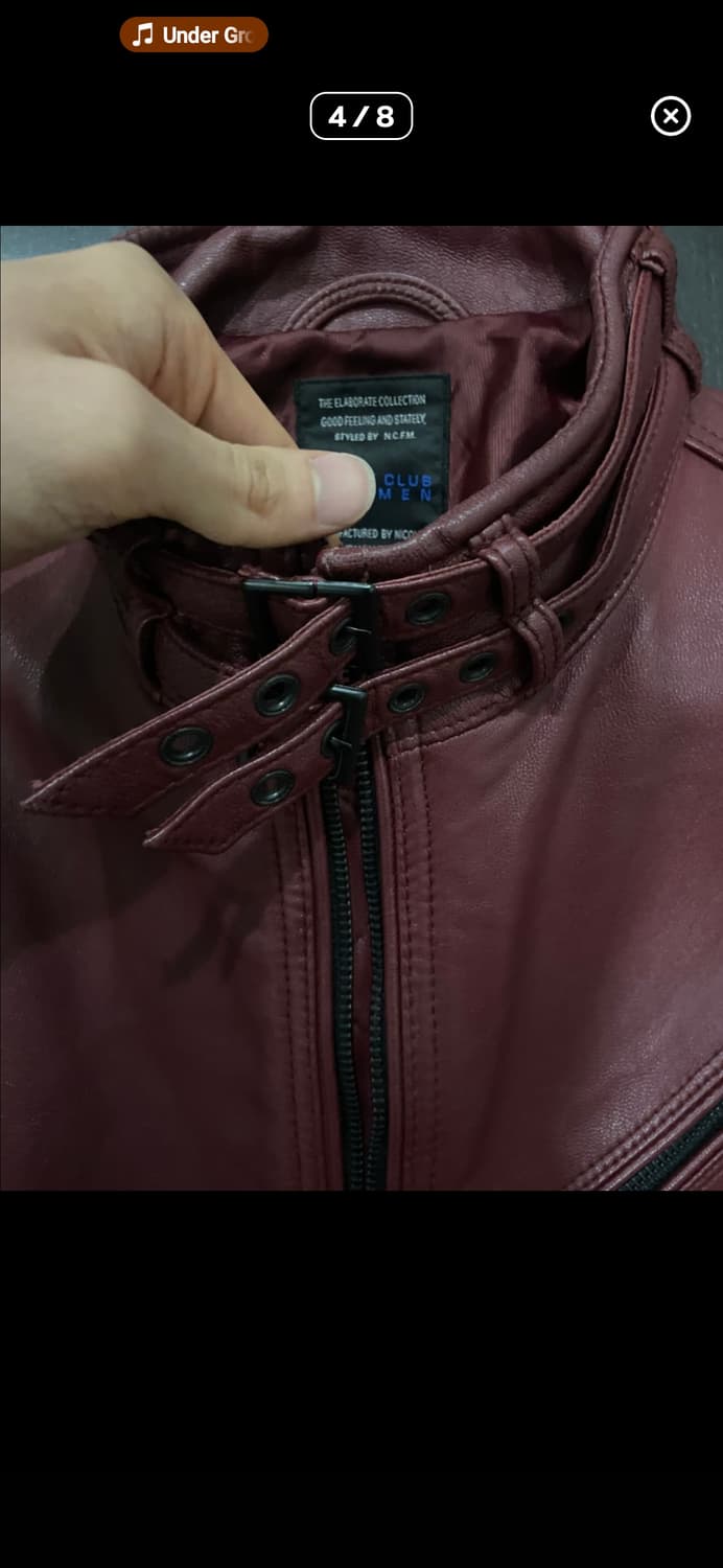 Nicole Club for Men Wine Leather Jacket 상품이미지3