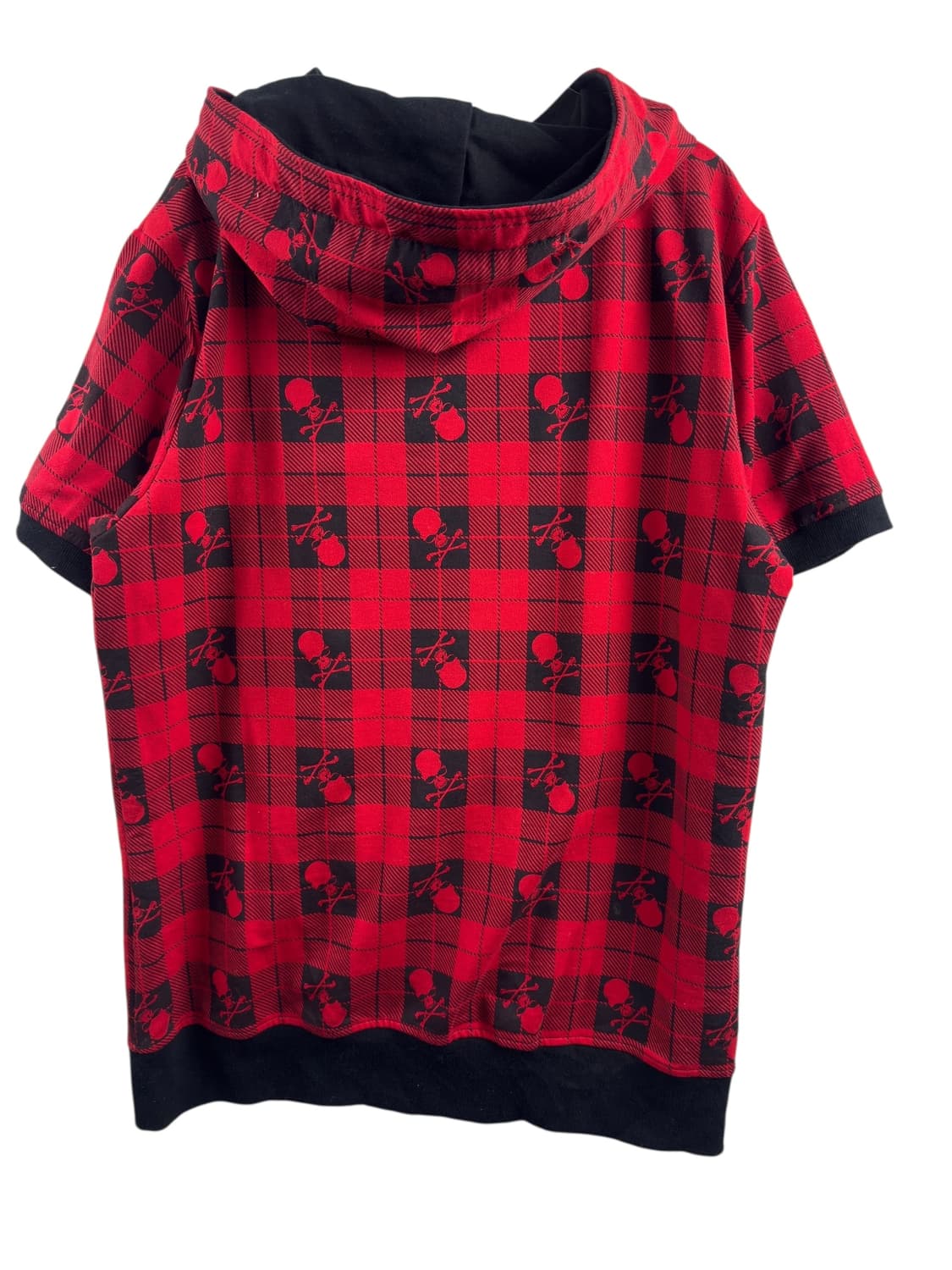 JPN 스컬 펑크 체크 반팔후드1505 상품이미지2