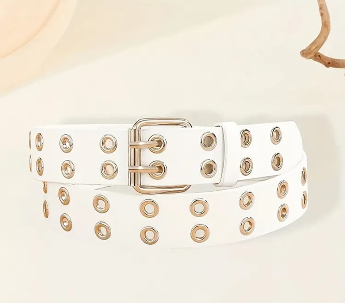 더블 아일렛 벨트 (BLACK / WHITE) 상품이미지2