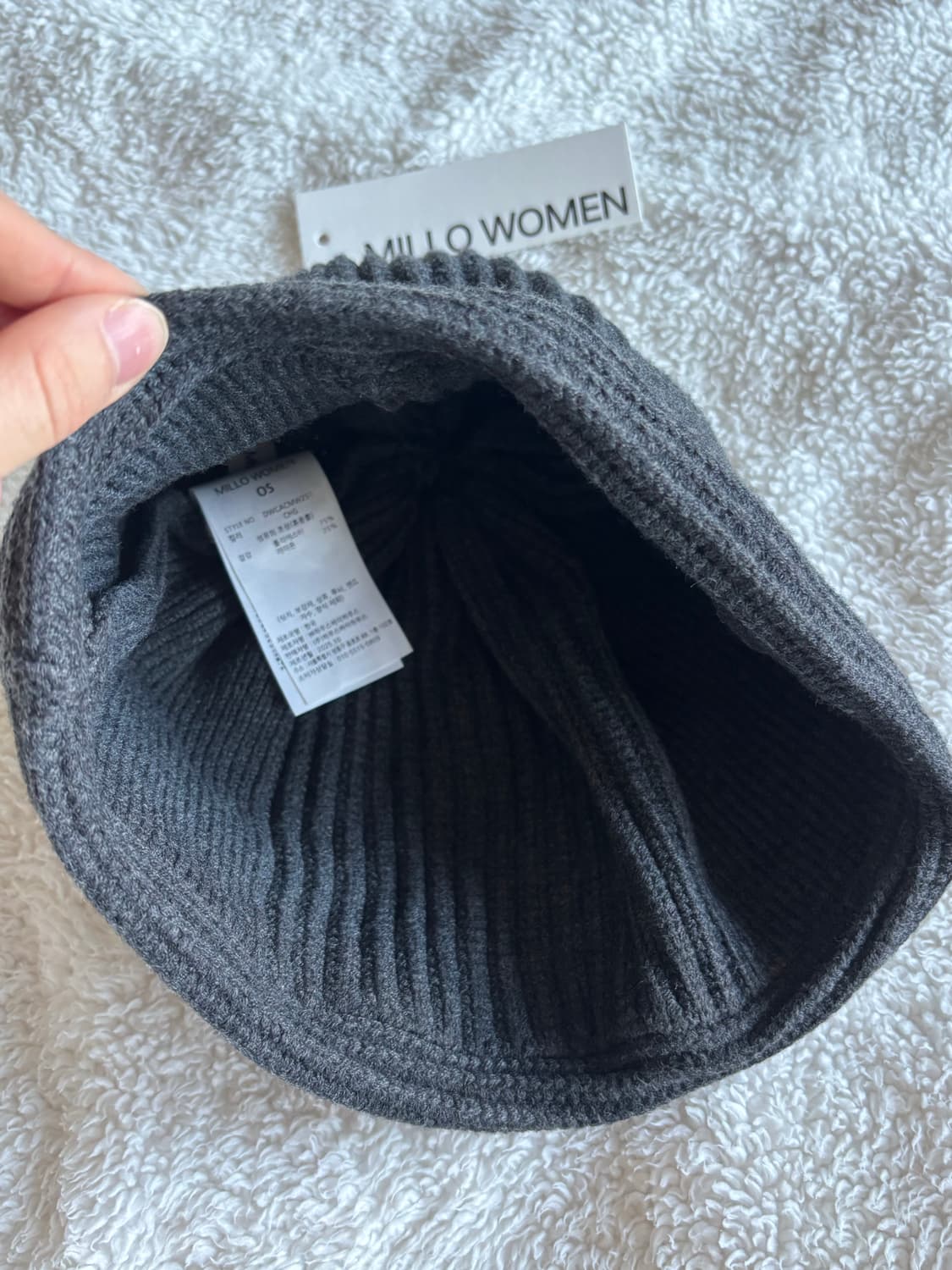 밀로 우먼 리브드 루즈 핏 비니 [차콜 그레이] / 구매가 58,000 상품이미지4