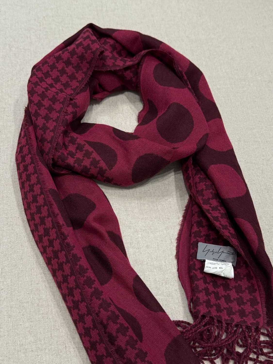 요지야마모토 뿌르옴므 믹스 도트 머플러 상품이미지3