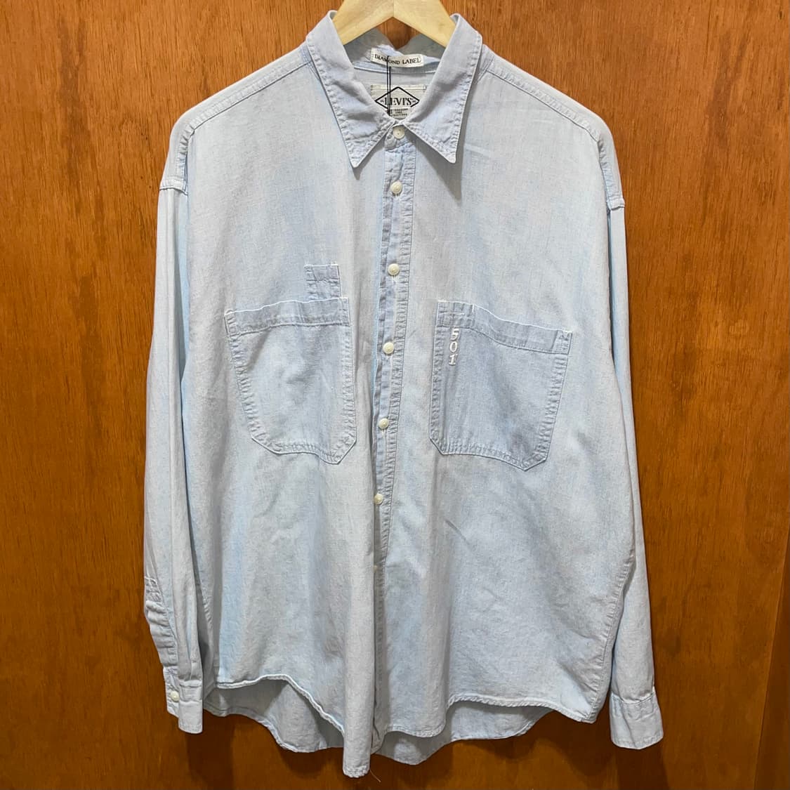 (L) 90s Levi's 리바이스 샴브레이 데님 셔츠 상품이미지3