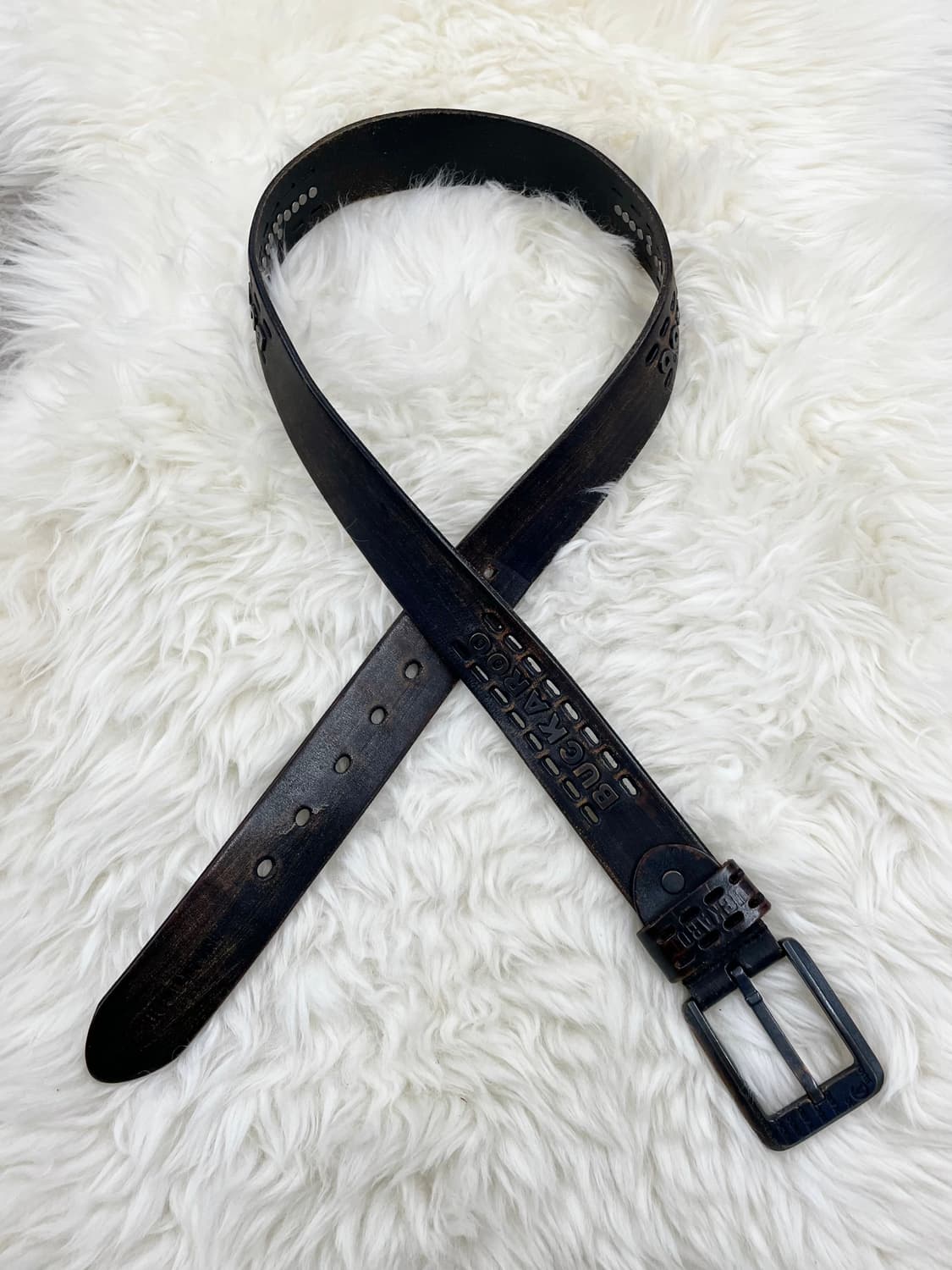 버커루 리얼레더 로고 스터드 버클 벨트 상품이미지5