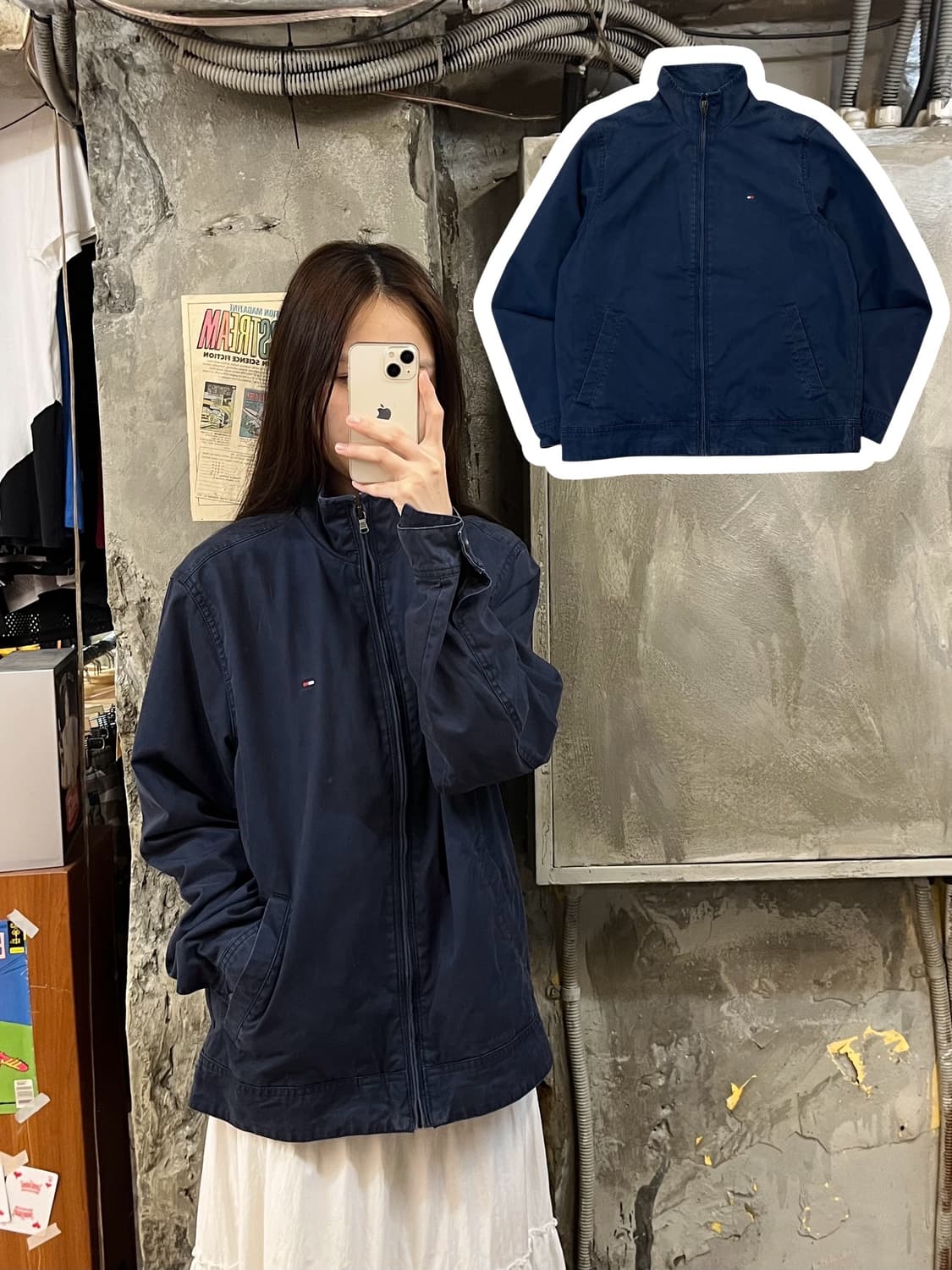 타미힐피거 코튼 블루종 네이비 S #csz863 상품이미지1