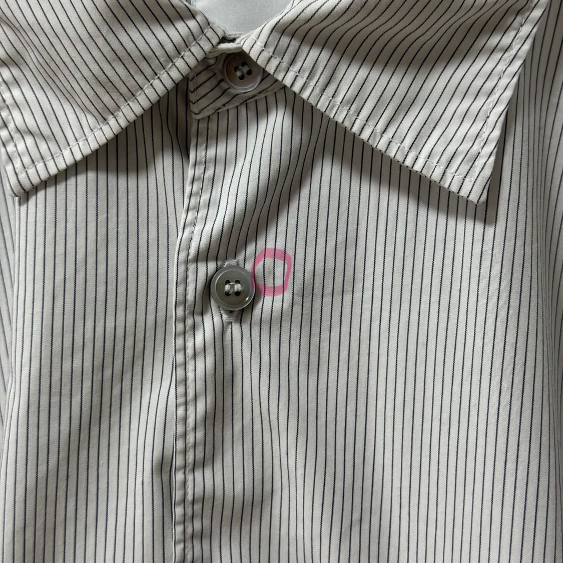 4) 폴리테루 루즈드 스트라이프 셔츠 유즈드 화이트 상품이미지3