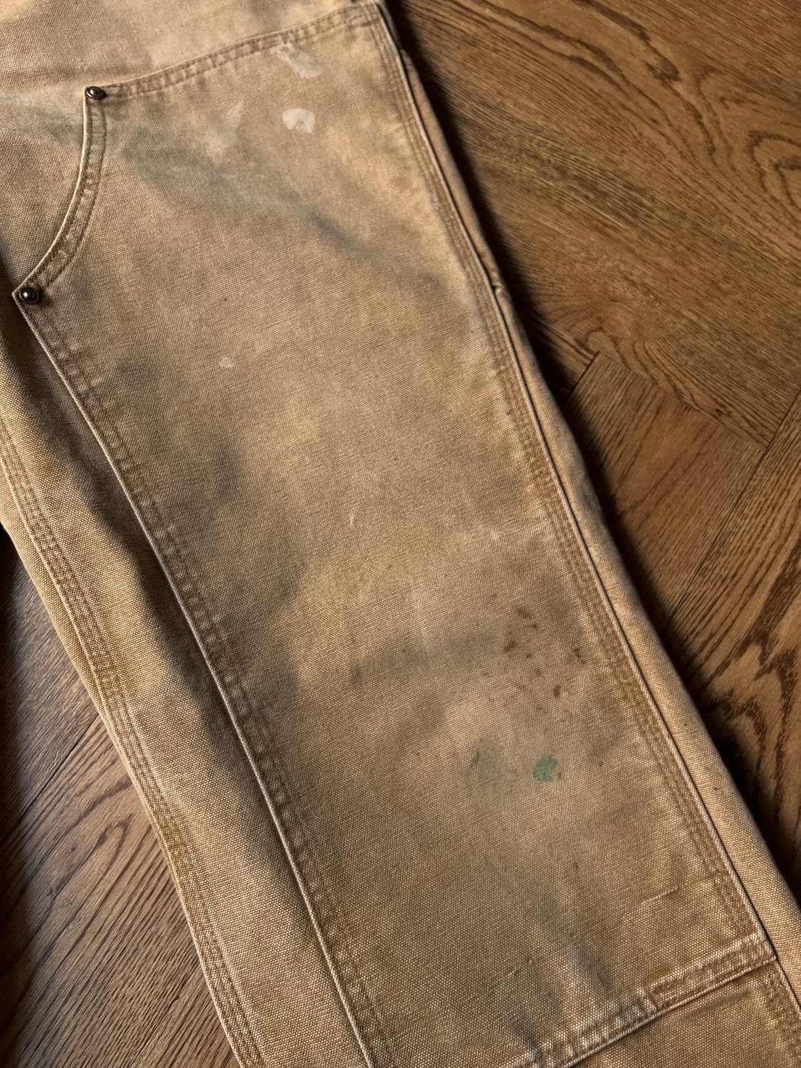 [34]칼하트 USA 더티워싱 브라운 더블니 워크 팬츠 상품이미지5