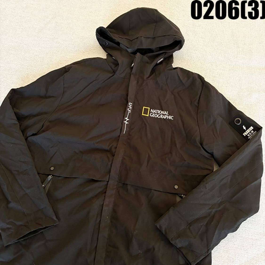 [실측확인] 내셔널지오그래픽 블랙 후드 집업 트랙탑 자켓 0206(3) 상품이미지2