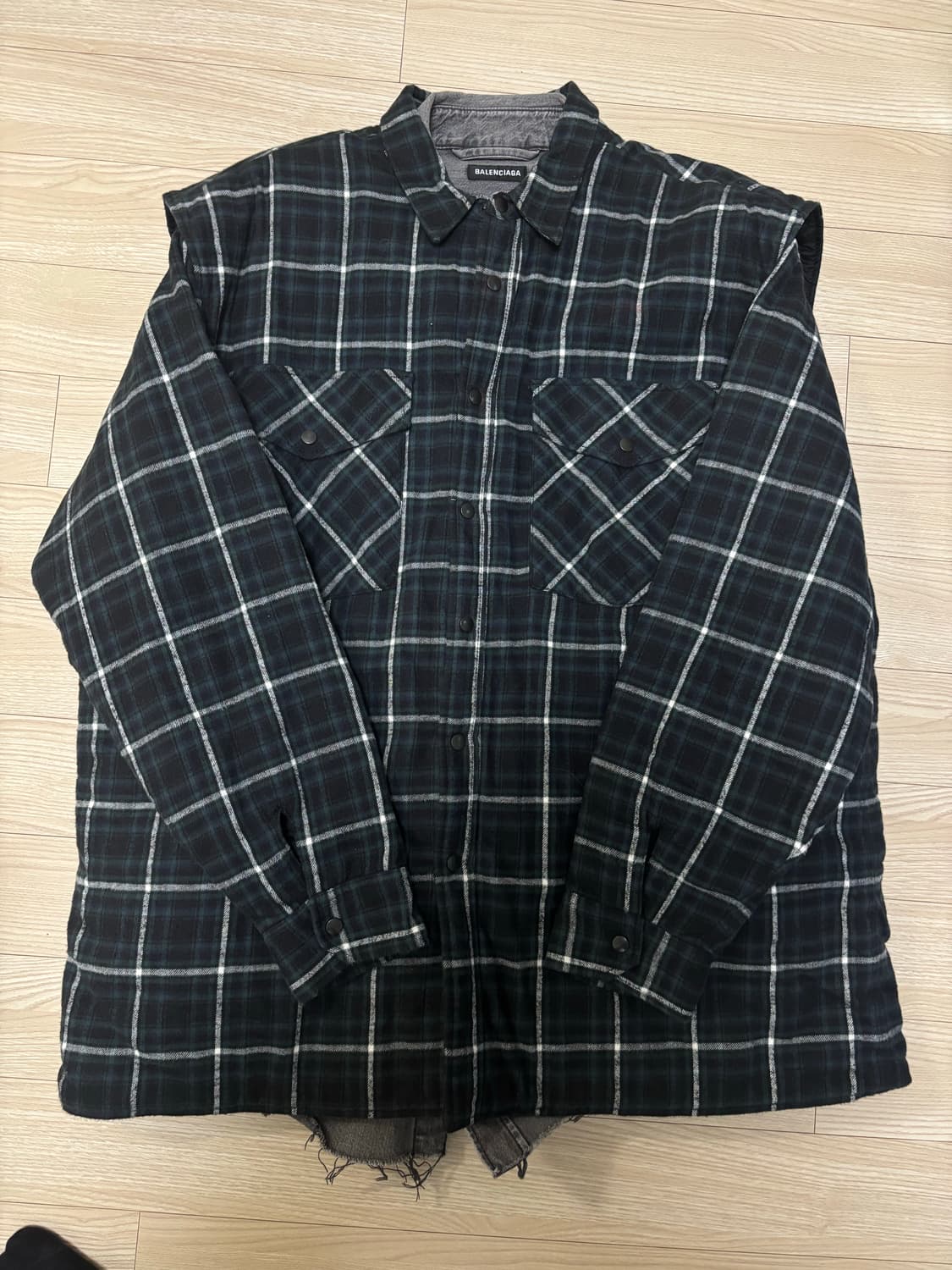 발렌세아가 레이어드 데님 셔츠 자켓 뎀나 상품이미지2