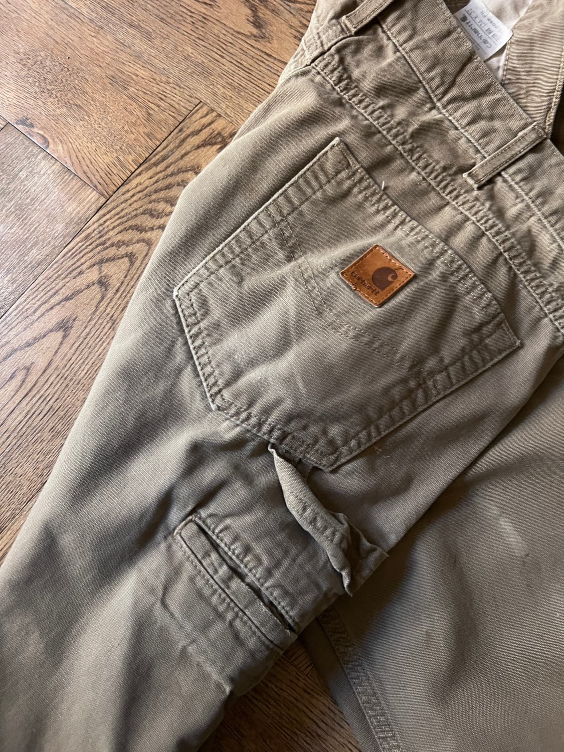 [36]칼하트 USA 더티워싱 머쉬룸 싱글니 카펜터 워크 팬츠 상품이미지7