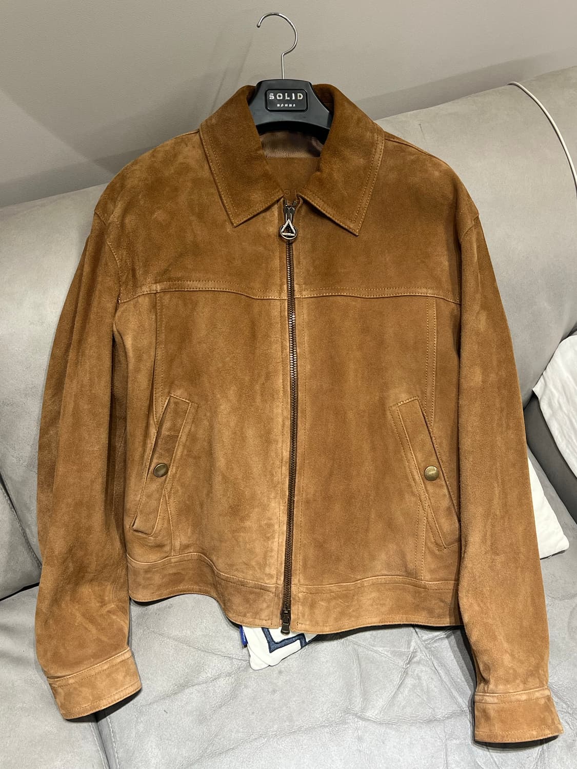 솔리드옴므 스웨이드 자켓 카멜 46 상품이미지1