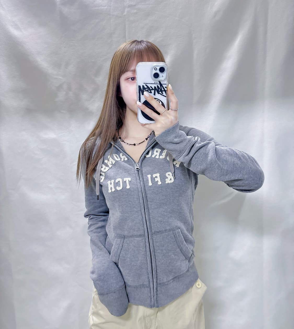 아베크롬비 그레이 딱붙핏 후드집업  상품이미지2