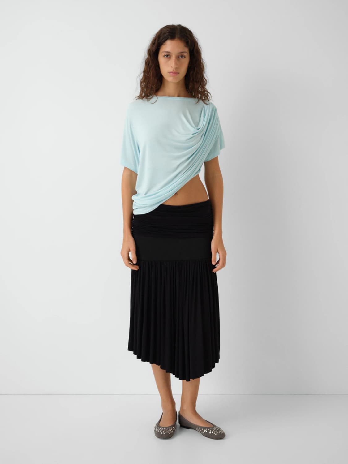 [S,M]기마구아스 Carine 러플 스커트/블랙 상품이미지2